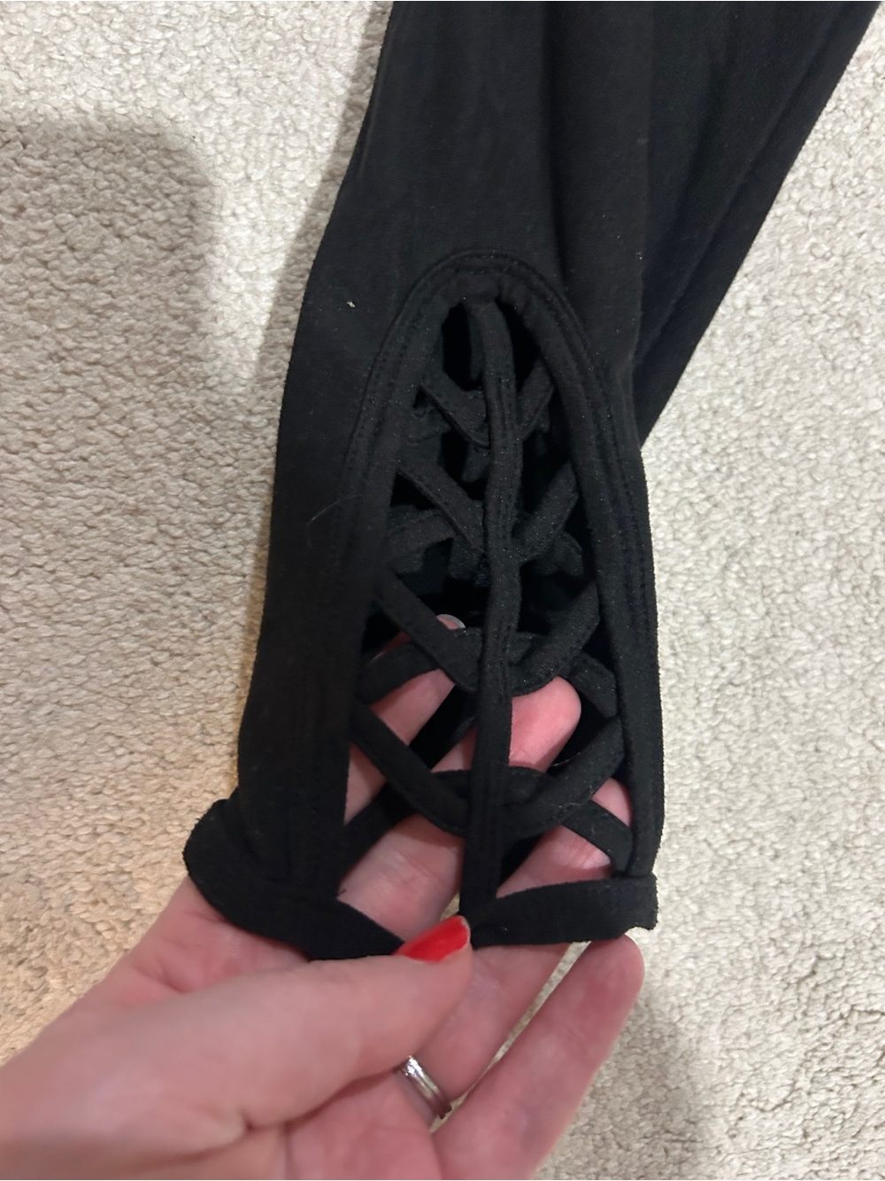 No Boundaries Juniors Kids Black Stretch Leggings - Comfortable Everyday Bottoms - Picture 3 of 3